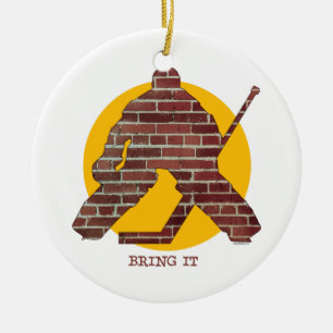 Brick Wall Hockey Goalie Keramisch Ornament
