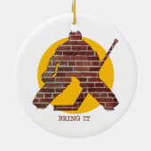 Brick Wall Hockey Goalie Keramisch Ornament (Achterkant)
