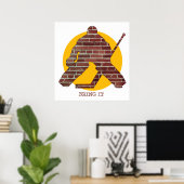 Brick Wall Hockey Goalie Poster (Thuiskantoor)