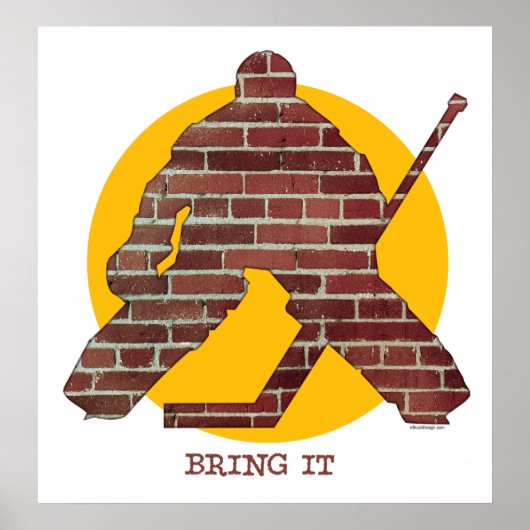 Brick Wall Hockey Goalie Poster (Voorkant)