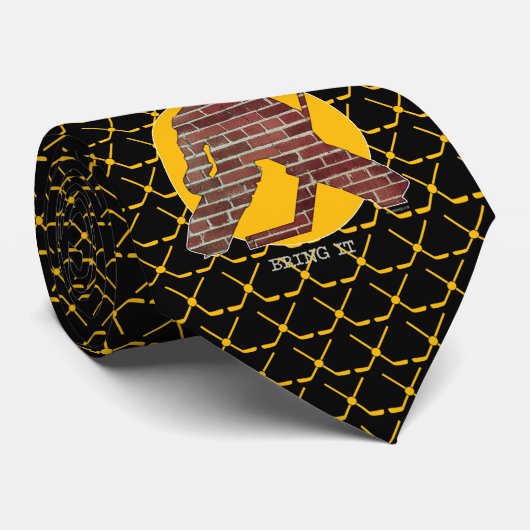 Brick Wall Hockey Goalie Stropdas (Opgerold)