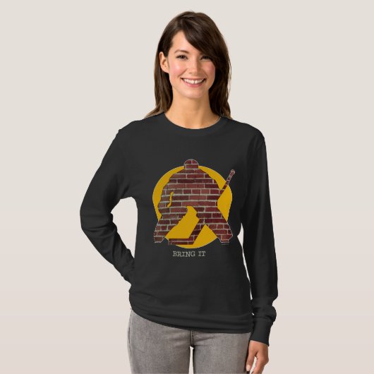 Brick Wall Hockey Goalie T-shirt (Voorkant volledig)