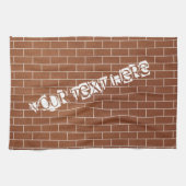 Brick Wall Keuken Handdoek met aangepaste tekst (Horizontaal)