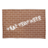 Brick Wall Kussen Hoesje met aangepaste tekst Kussensloop (Voorkant)