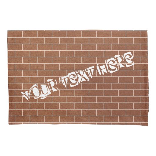 Brick Wall Kussen Hoesje met aangepaste tekst Kussensloop (Voorkant)