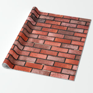 Brick wall met rode steen, rode baksteen achtergro cadeaupapier