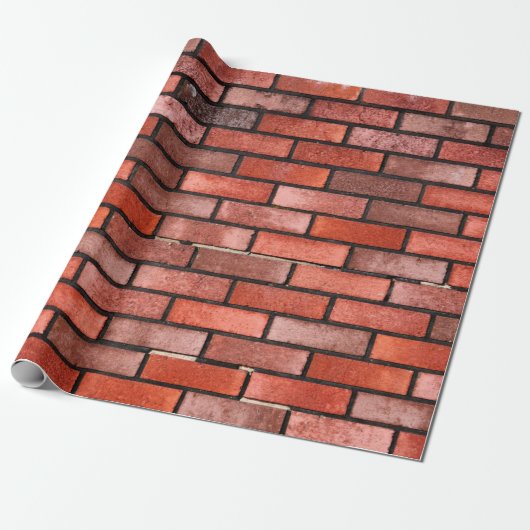 Brick wall met rode steen, rode baksteen achtergro cadeaupapier (Uitgerold)