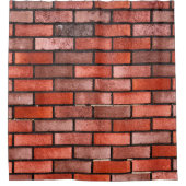 Brick wall met rode steen, rode baksteen achtergro douchegordijn (Voorkant)