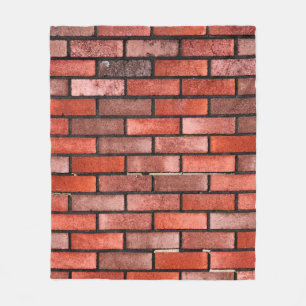 Brick wall met rode steen, rode baksteen achtergro fleece deken