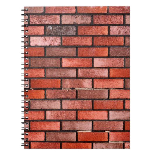 Brick wall met rode steen, rode baksteen achtergro notitieboek (Voorkant)
