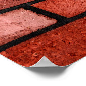 Brick wall met rode steen, rode baksteen achtergro poster (Hoek)