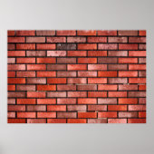 Brick wall met rode steen, rode baksteen achtergro poster (Voorkant)