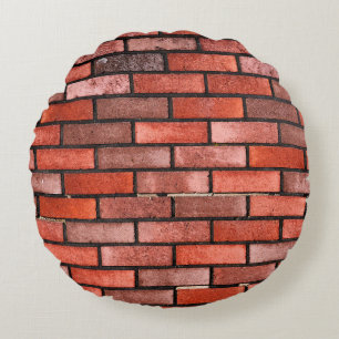 Brick wall met rode steen, rode baksteen achtergro rond kussen