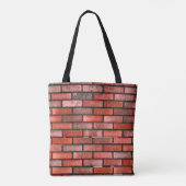 Brick wall met rode steen, rode baksteen achtergro tote bag (Achterkant)