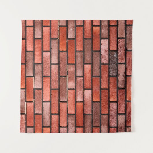 Brick wall met rode steen, rode baksteen achtergro wandkleed (Voorkant (horizontaal))