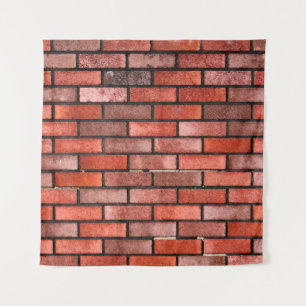 Brick wall met rode steen, rode baksteen achtergro wandkleed