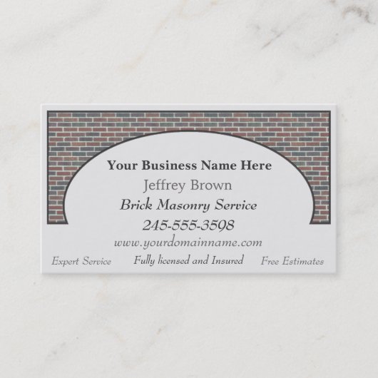 Brick Wall omgevormde Visitekaartjes (Voorkant)