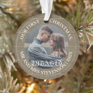 Brick Wall Onze eerste kerst meneer en mevrouw 2 F Ornament