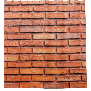 Brick wall oranje baksteen douchegordijn