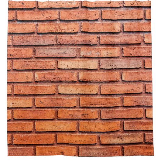 Brick wall oranje baksteen douchegordijn (Voorkant)