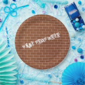 Brick Wall Paper Borden met aangepaste tekst Papieren Bordje (Feest)