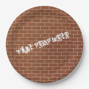 Brick Wall Paper Borden met aangepaste tekst Papieren Bordje