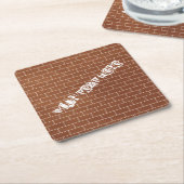 Brick Wall Paper Onderzetter met aangepaste tekst (Schuin)