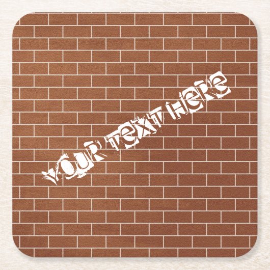 Brick Wall Paper Onderzetter met aangepaste tekst (Voorkant)