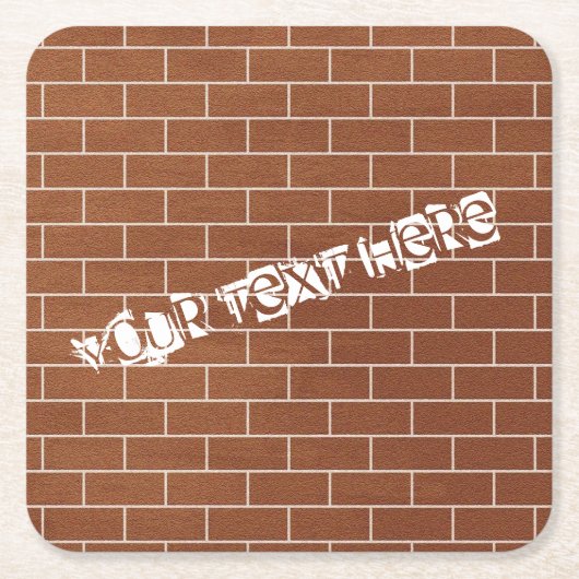 Brick Wall Paper Onderzetter met aangepaste tekst (Voorkant)