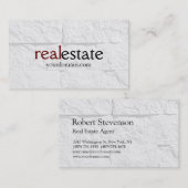 Brick Wall Pattern Real Estate Agent Visitekaartje (Voorkant / Achterkant)