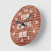 Brick Wall Personalized Graffiti Clock Ronde Klok (Hoek)