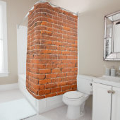 Brick wall red brick wall wall douchegordijn (In situ)