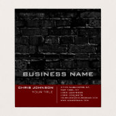 Brick Wall Rood Zwart Hedendaags Modern Visitekaartje (Buitenkant ongevouwen)