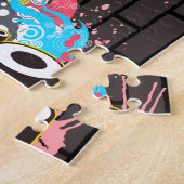 Brick Wall Schaats graffiti Logo met bordje Legpuzzel (Zijkant)