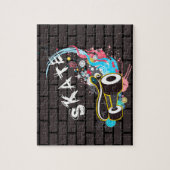 Brick Wall Schaats graffiti Logo met bordje Legpuzzel (Verticaal)
