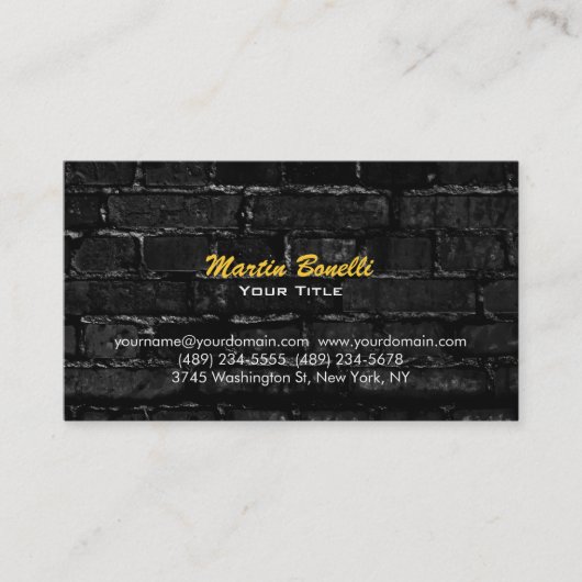 Brick Wall Script Grey Consultant Visitekaartje (Voorkant)