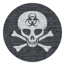Brick Wall Skull en Crossbones Sticker