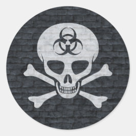 Brick Wall Skull en Crossbones Sticker