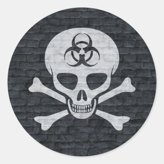Brick Wall Skull en Crossbones Sticker (Voorkant)