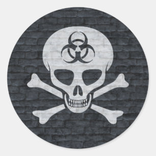 Brick Wall Skull en Crossbones Sticker