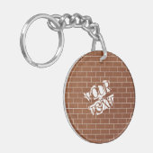 Brick Wall Sleutelhanger met aangepaste tekst (Voorkant Links)