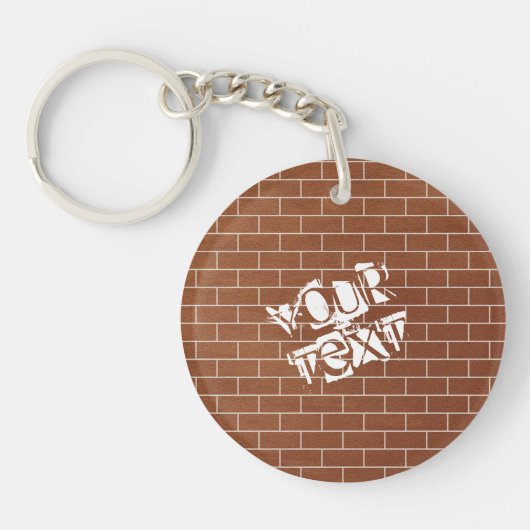 Brick Wall Sleutelhanger met aangepaste tekst (Voorkant)