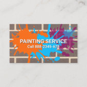 Brick Wall Splattered Paint Painting Visitekaartje (Voorkant)