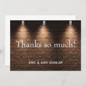 Brick Wall Spotlight Weddenschap Gepersonaliseerd Bedankkaart (Voorkant / Achterkant)