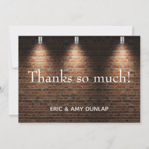 Brick Wall Spotlight Weddenschap Gepersonaliseerd Bedankkaart