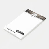 Brick wall stijlvol oude auto monogram post-it® notes (Schuin)