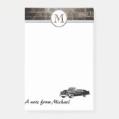 Brick wall stijlvol oude auto monogram post-it® notes (Voorkant)