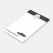 Brick wall stijlvol oude auto monogram post-it® notes (Schuin)