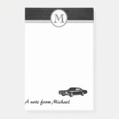 Brick wall stijlvol oude auto monogram post-it® notes (Voorkant)