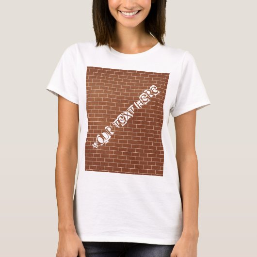 Brick Wall T-shirt met aangepaste tekst (Voorkant)